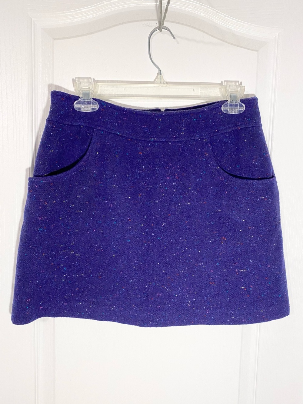 90s Y2K Express Tweed Mini Skirt Vintage Purple Multicolor Junior 9/10
